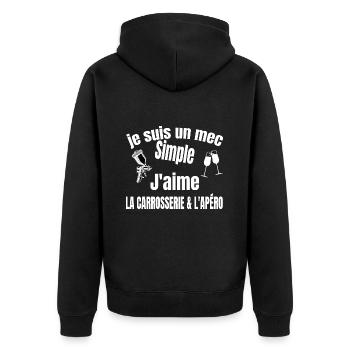 carrosserie et apéro - Veste à capuche bio Premium Unisexe - noir - Dos - Nico (187cm)