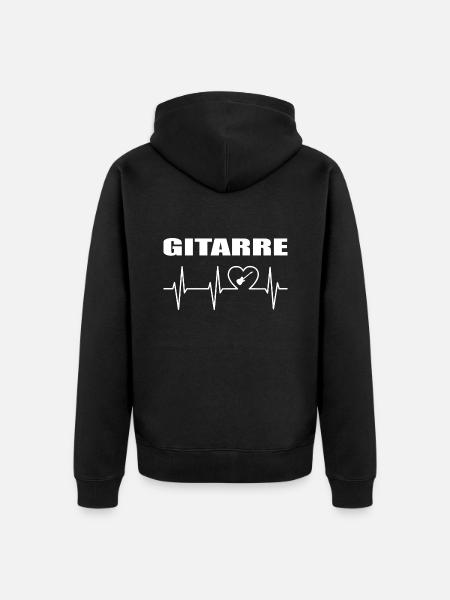 Gitarre - Unisex Premium Bio Zip Hoodie - Schwarz