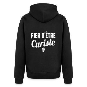 fier d'être curiste - Veste à capuche bio Premium Unisexe - noir - Dos - Nico (187cm)