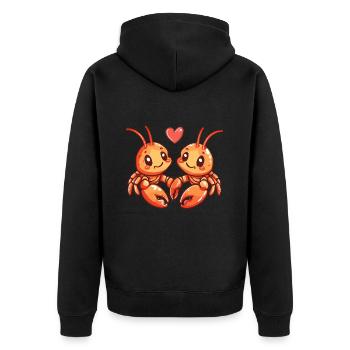 Couple De Homard Amoureux Cancer Animal Saint Valentin - Veste à capuche bio Premium Unisexe - noir - Dos - Nico (187cm)
