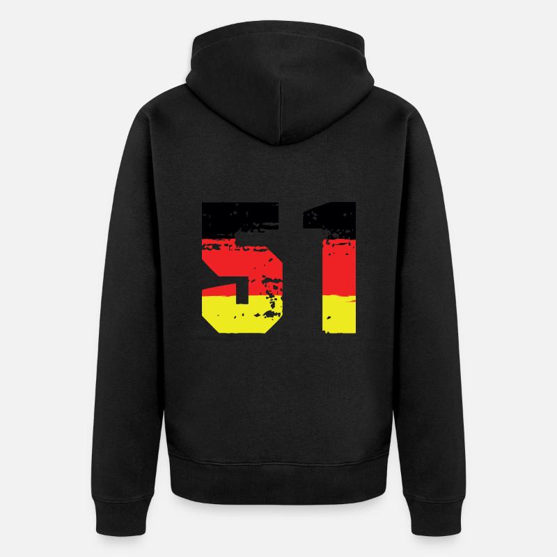 51 Numéro Allemagne Jersey - Veste à capuche bio Premium Unisexe - noir