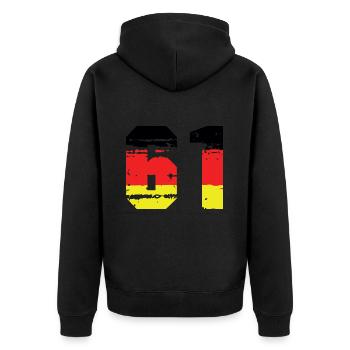 61 Number Germany Jersey - Unisex Premium Organic Zip Hoodie - black - Back - Nico (187cm)