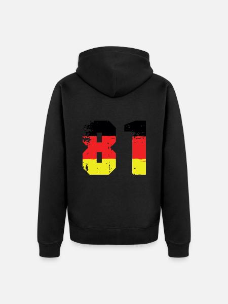 81 Number Germany Jersey - Unisex Premium Organic Zip Hoodie - black