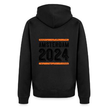 Millésime 2024 d’Amsterdam - Veste à capuche bio Premium Unisexe - noir - Dos - Nico (187cm)