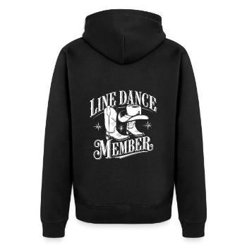 Line Dance Line Dance my hobby member - Unisex Premium Organic Zip Hoodie - black - Back - Nico (187cm)