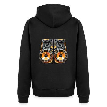 Music Bass Boxing Symbol Party - Unisex Premium Organic Zip Hoodie - black - Back - Nico (187cm)