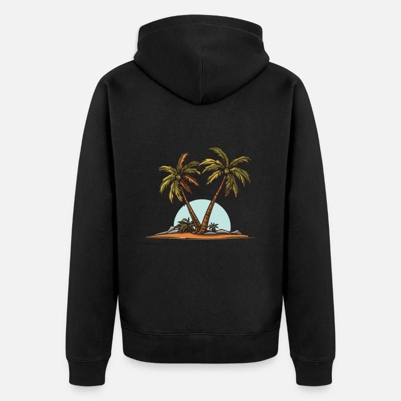 Île des palmiers Été - Veste à capuche bio Premium Unisexe - noir