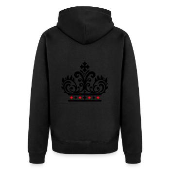 Symbole de la couronne - Veste à capuche bio Premium Unisexe - noir - Dos - Nico (187cm)