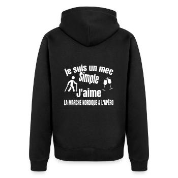 marche nordique et apéro - Veste à capuche bio Premium Unisexe - noir - Dos - Nico (187cm)