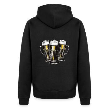 Beer Booze Party - Unisex Premium Organic Zip Hoodie - black - Back - Nico (187cm)