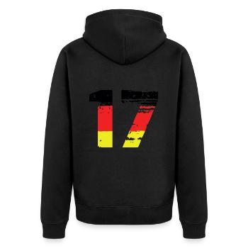 17 Numéro Allemagne Jersey - Veste à capuche bio Premium Unisexe - noir - Dos - Nico (187cm)