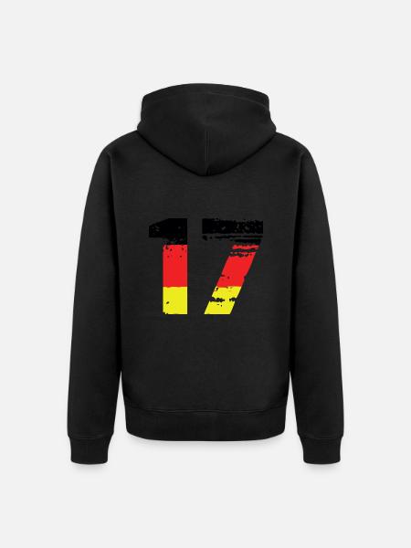 17 Number Germany Jersey - Unisex Premium Organic Zip Hoodie - black