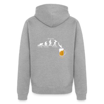 Beer Week - Men's Gift - Unisex Premium Organic Zip Hoodie - heather grey - Back - Nico (187cm)