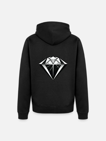 Diamant Symbol - Unisex Premium Bio Zip Hoodie - Schwarz
