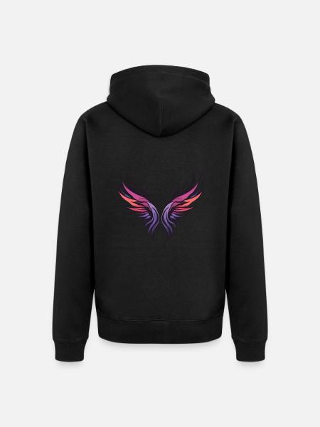 Wing Symbolism - Unisex Premium Organic Zip Hoodie - black