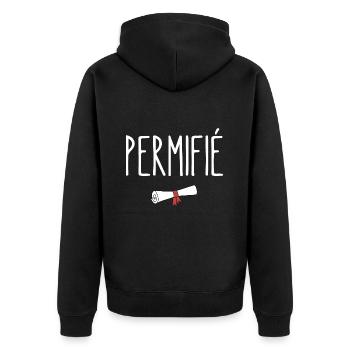 permifié - Veste à capuche bio Premium Unisexe - noir - Dos - Nico (187cm)