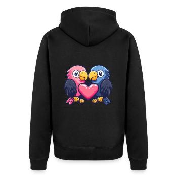 Aigle Couple Amour Oiseau Amoureux - Veste à capuche bio Premium Unisexe - noir - Dos - Nico (187cm)
