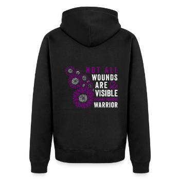 Conscious Womb Filoid Warrior Invisible - Unisex Premium Organic Zip Hoodie - black - Back - Nico (187cm)