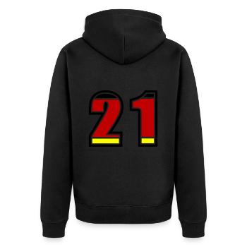 21 Number Germany Jersey - Unisex Premium Organic Zip Hoodie - black - Back - Nico (187cm)