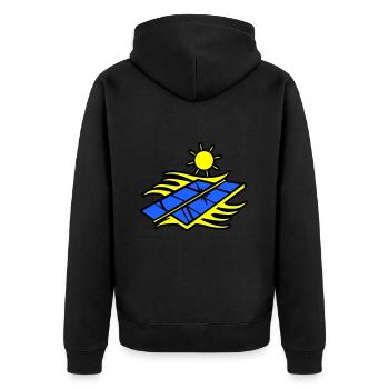 Solar Energie Panele - Unisex Premium Bio Zip Hoodie - Schwarz - Hinten - Nico (187cm)