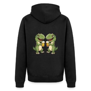 Dinosaure T-Rex Bière Alcool Drôle - Veste à capuche bio Premium Unisexe - noir - Dos - Nico (187cm)