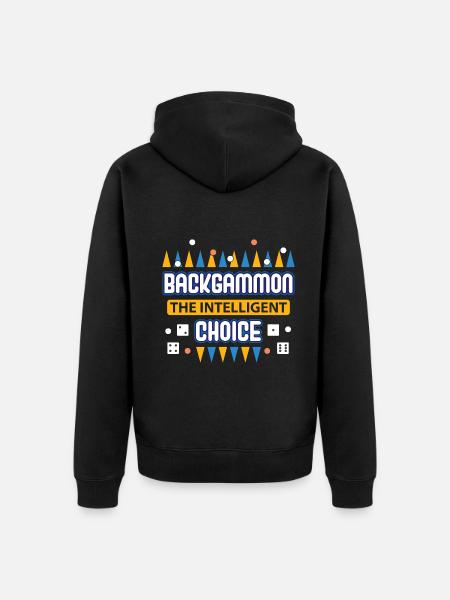 Backgammon Spiel - Unisex Premium Bio Zip Hoodie - Schwarz