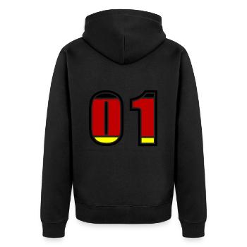 1 Number Germany Jersey - Unisex Premium Organic Zip Hoodie - black - Back - Nico (187cm)
