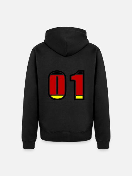 1 Number Germany Jersey - Unisex Premium Organic Zip Hoodie - black