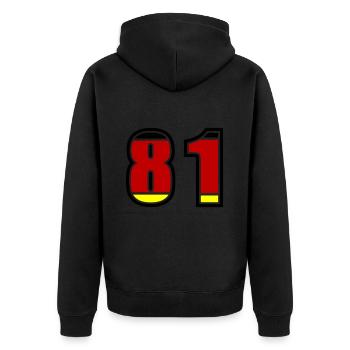 81 Number Germany Jersey - Unisex Premium Organic Zip Hoodie - black - Back - Nico (187cm)