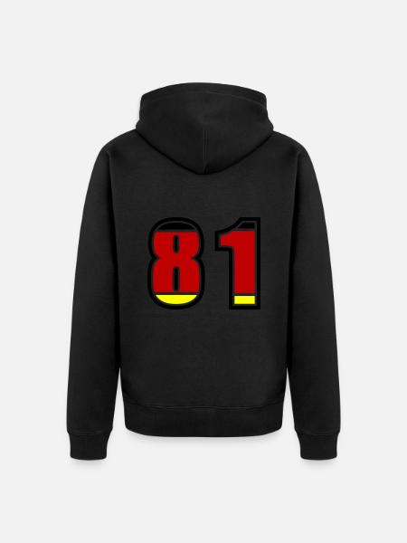 81 Number Germany Jersey - Unisex Premium Organic Zip Hoodie - black