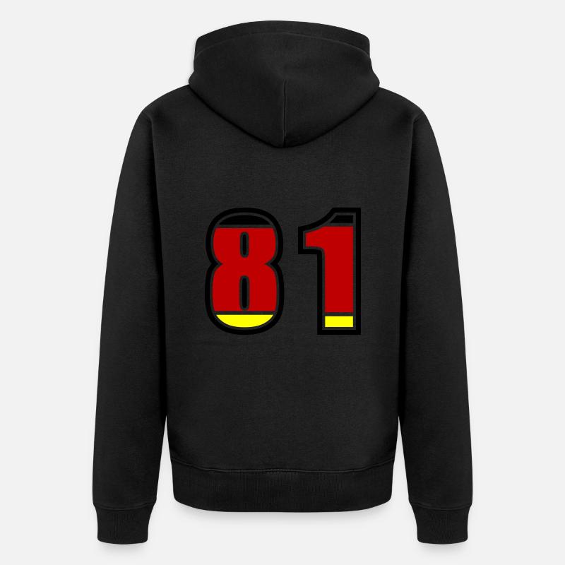 81 Numéro Allemagne Jersey - Veste à capuche bio Premium Unisexe - noir
