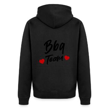 BBQ Grill Team - Unisex Premium Organic Zip Hoodie - black - Back - Nico (187cm)