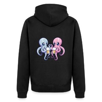 Octopus Beer Funny Booze - Unisex Premium Organic Zip Hoodie - black - Back - Nico (187cm)