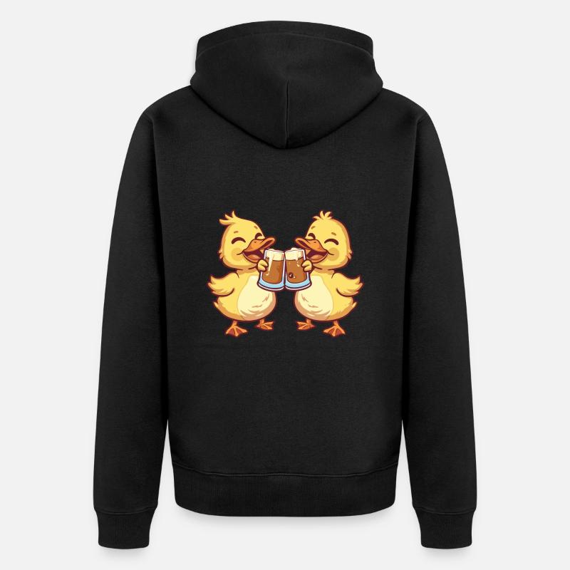 Duck Beer Funny Party - Veste à capuche bio Premium Unisexe - noir