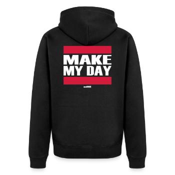Make my day - Veste à capuche bio Premium Unisexe - noir - Dos - Nico (187cm)