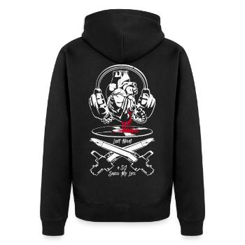 WHAS - Last Night A DJ ... Part 3 - Unisex Premium Organic Zip Hoodie - black - Back - Nico (187cm)