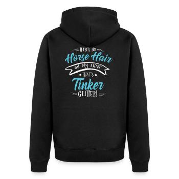 Tinker Horse Glitter Love Funny Gift - Unisex Premium Bio Zip Hoodie - Schwarz - Hinten - Nico (187cm)