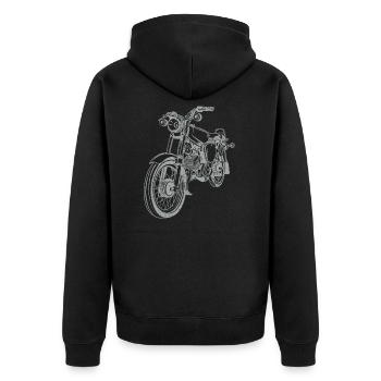 Simson S51 Silhouette Vintage ligne - Veste à capuche bio Premium Unisexe - noir - Dos - Nico (187cm)
