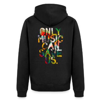 Seule la musique peut nous sauver - Veste à capuche bio Premium Unisexe - noir - Dos - Nico (187cm)