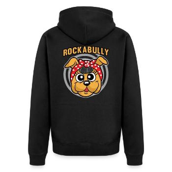 Rockabilly - Unisex Premium Organic Zip Hoodie - black - Back - Nico (187cm)