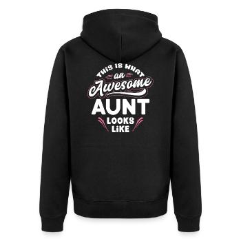 This Is What An Awesome Aunt Looks Like - Auntie - Unisex Premium Organic Zip Hoodie - black - Back - Nico (187cm)