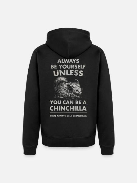 chinchilla - Unisex Premium Organic Zip Hoodie - black