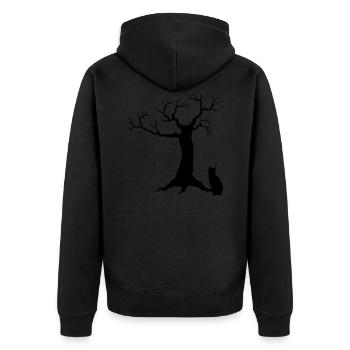 Chat chat arbre chats - Veste à capuche bio Premium Unisexe - noir - Dos - Nico (187cm)