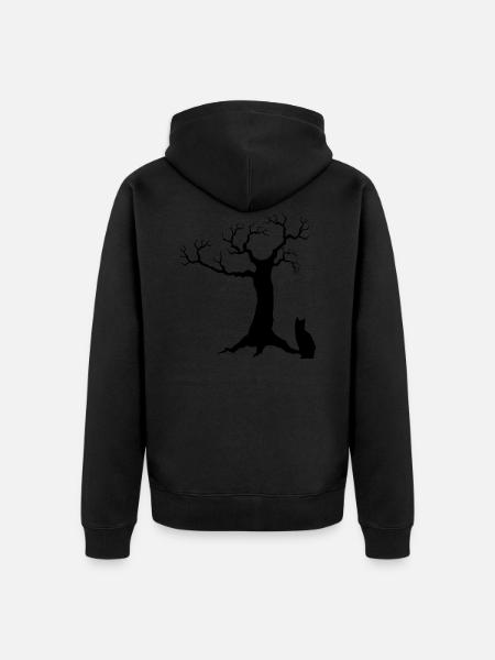 Tree cat cat cats - Unisex Premium Organic Zip Hoodie - black