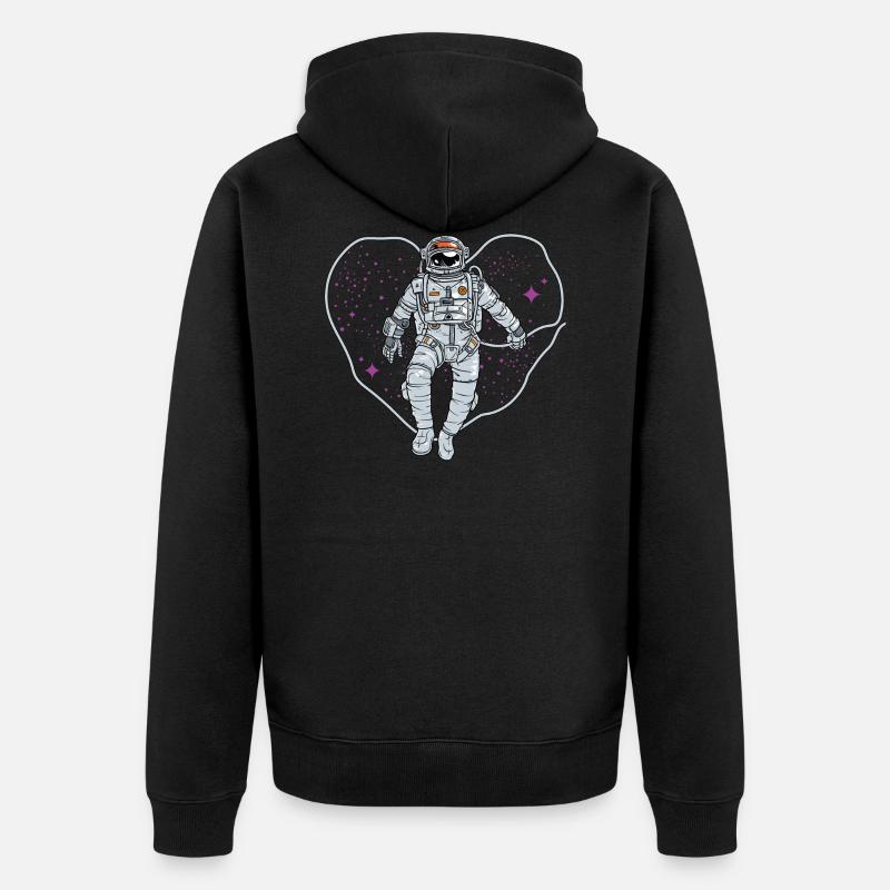 Coeur de l'espace extra-atmosphérique - Veste à capuche bio Premium Unisexe - noir