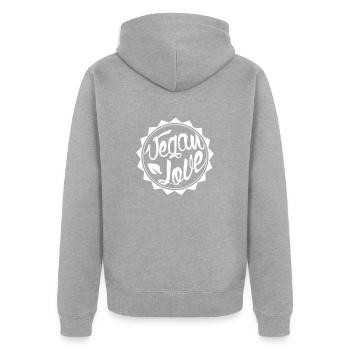 VEGAN - Veste à capuche bio Premium Unisexe - gris chiné - Dos - Nico (187cm)