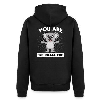 Koala Eukalyptus Australien - Unisex Premium Bio Zip Hoodie - Schwarz - Hinten - Nico (187cm)