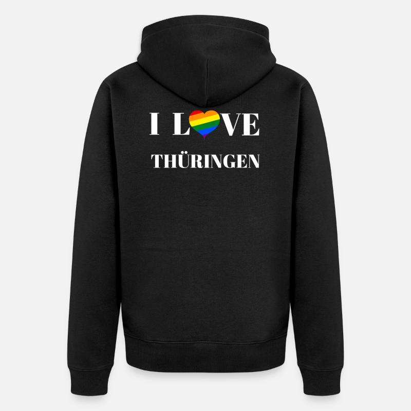 Thüringen - Geschenkidee - Unisex Premium Bio Zip Hoodie - Schwarz