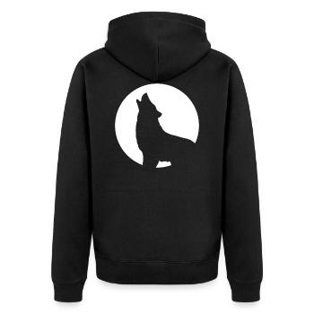 Howling wolf moon full moon night - Unisex Premium Organic Zip Hoodie - black - Back - Nico (187cm)