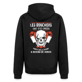 Tee Shirt Bouchers - Veste à capuche bio Premium Unisexe - noir - Dos - Nico (187cm)